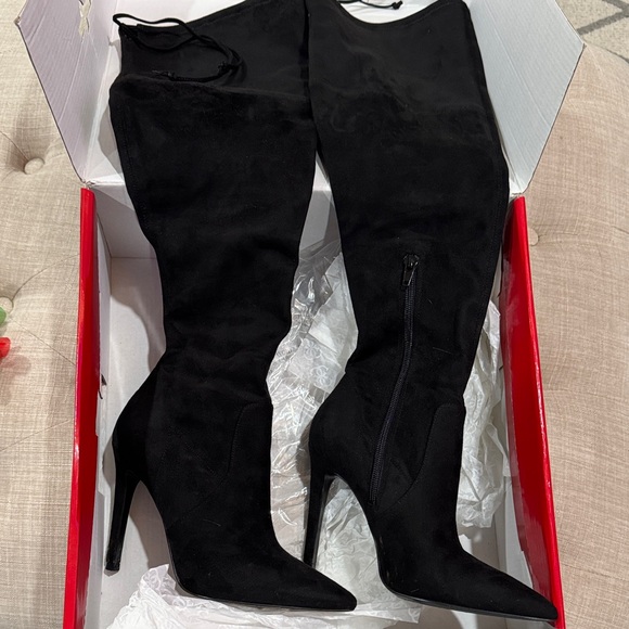 Guess Shoes - Guess Black Fabric Over the Knee Boots